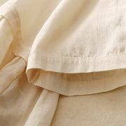 Buddha Stones Embroiderd Front Button Design Women's Cotton Three Quarter Sleeve Shirt