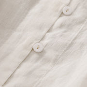 Buddha Stones Embroiderd Front Button Design Women's Cotton Three Quarter Sleeve Shirt