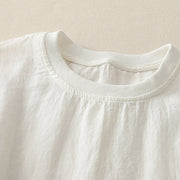 Buddha Stones Plain Threaded Crew Neck Design Women's Polyester Short Sleeves Shirt