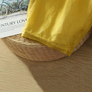 Buddha Stones Commute Pure Color Simple Design Women's Cotton Linen Ankle-Length Harem Pants With Pockets