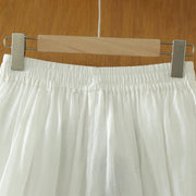 Buddha Stones Commute Pure Color Simple Design Women's Cotton Linen Ankle-Length Harem Pants With Pockets