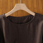 Buddha Stones Casual Summer Plain Crew Neck Women's  Cotton Short Sleeve T-Shirt