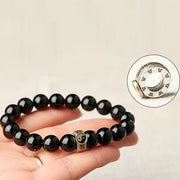 FREE Today: Fulfilment Strength Black Obsidian Yin Yang Nine-Character Mantra Bracelet