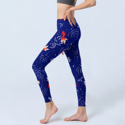 Buddha Stones Goldfish Water Ripples Pattern Print Gym Leggings Women's Yoga Pants - image 3