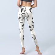 Buddha Stones YinYang Koi Fish Pattern Print Gym Leggings Women's Yoga Pants