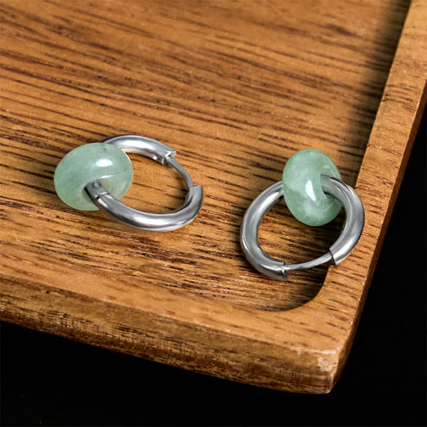 Buddha Stones Titanium Steel Strengthen Earrings