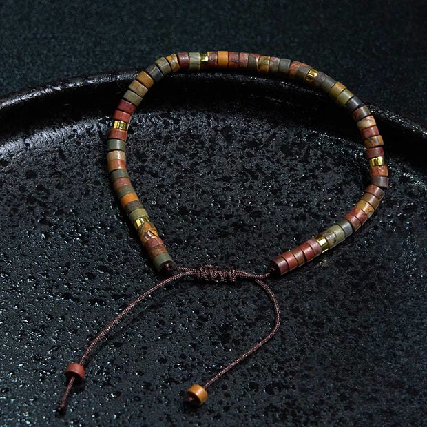 Buddha Stones Rhodonite Healing Relationships Spacer Bead Bracelet