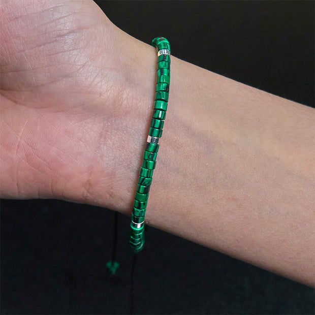Buddha Stones Malachite Anti-Anxiety Spacer Bead Bracelet