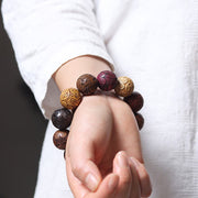Gratuit aujourd'hui: protection de guérison Sandalwood Chinois Zodiac Dragon Phoenix FU Bracelet de caractère