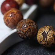 Gratuit aujourd'hui: protection de guérison Sandalwood Chinois Zodiac Dragon Phoenix FU Bracelet de caractère