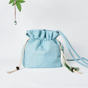 Buddha Stones Embroidered Green Bamboo Cotton Linen Crossbody Bag Shoulder Bag