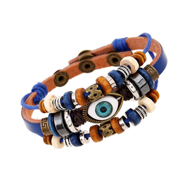 Buddha Stones Tibetan Evil Eye Leather Adjustable Protection Bracelet - image 54