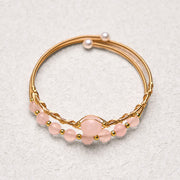 FREE Today: Healing and Compassion Natural Rose Quartz Metal Cuff Bracelet Bangle - image 3