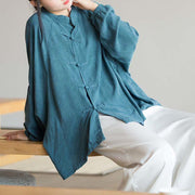 Buddha Stones Frog-Button Long Sleeve Shirt Zen Tai Chi Meditation Top Hanfu Clothing Jacket