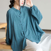 Buddha Stones Frog-Button Long Sleeve Shirt Zen Tai Chi Meditation Top Hanfu Clothing Jacket