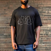 Buddha Stones Lotus Flower Meditative Yoga Pose Design Tee T-shirt