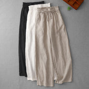 Buddha Stones Casual High Waist Ruffled Drawstring Design Women's Wide Leg Cotton Pants With Pockets - image 27