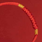 Buddha Stones Handmade Braided Red String Happy Knot Flat Knot Colorful Rope Bracelet - image 8