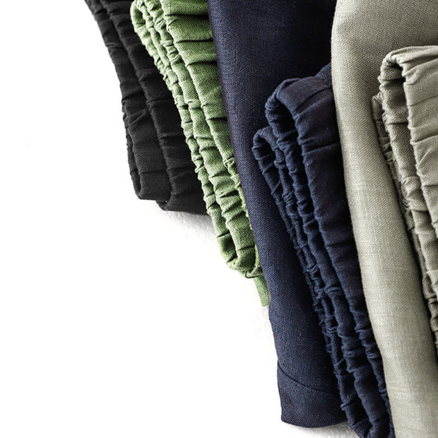Buddha Stones Vintage Commute Side Slit Design 7-8 Length Women's Harem Cotton Linen Bloomers Pants With Pockets - image 29