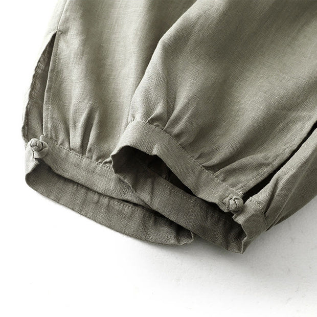 Buddha Stones Vintage Commute Side Slit Design 7-8 Length Women's Harem Cotton Linen Bloomers Pants With Pockets - image 17