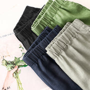 Buddha Stones Vintage Commute Side Slit Design 7-8 Length Women's Harem Cotton Linen Bloomers Pants With Pockets - image 26