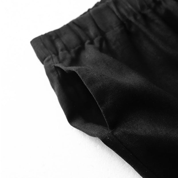 Buddha Stones Vintage Commute Side Slit Design 7-8 Length Women's Harem Cotton Linen Bloomers Pants With Pockets - image 11