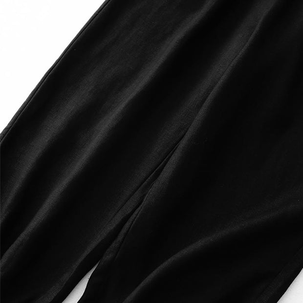Buddha Stones Vintage Commute Side Slit Design 7-8 Length Women's Harem Cotton Linen Bloomers Pants With Pockets - image 12