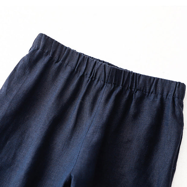 Buddha Stones Vintage Commute Side Slit Design 7-8 Length Women's Harem Cotton Linen Bloomers Pants With Pockets - image 20