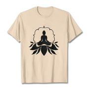 Buddha Stones Meditating Buddha Seated on Grass Tee T-shirt - Bisque - 2XL - image 9