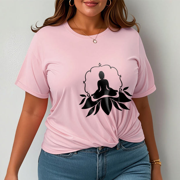 Buddha Stones Meditating Buddha Seated on Grass Tee T-shirt - image 14