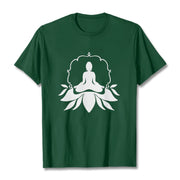 Buddha Stones Meditating Buddha Seated on Grass Tee T-shirt - ForestGreen - 2XL - image 11