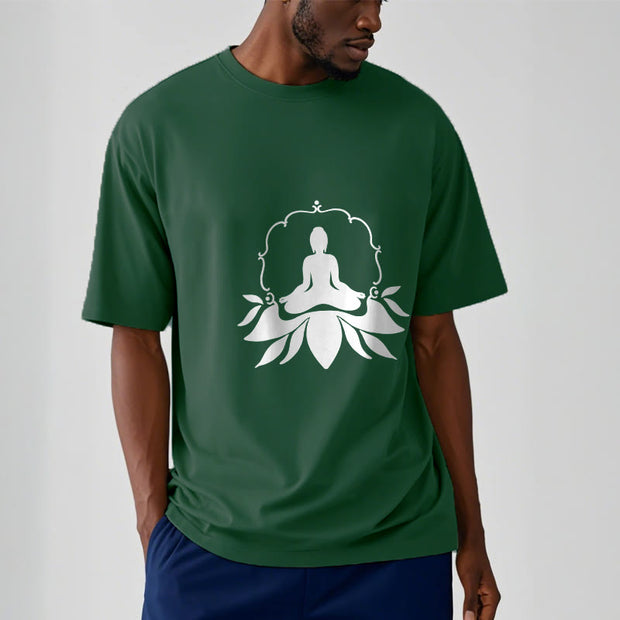 Buddha Stones Meditating Buddha Seated on Grass Tee T-shirt - image 12