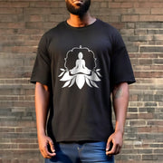 Buddha Stones Meditating Buddha Seated on Grass Tee T-shirt - image 3