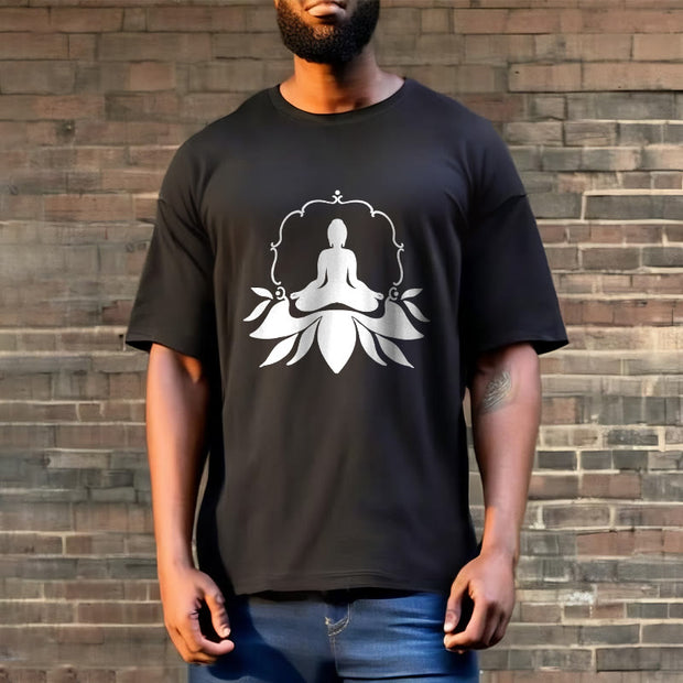 Buddha Stones Meditating Buddha Seated on Grass Tee T-shirt - image 3