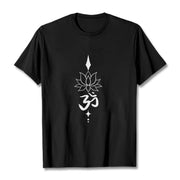 Buddha Stones Om Symbol Lotus Tee T-shirt - Black - 2XL - image 1