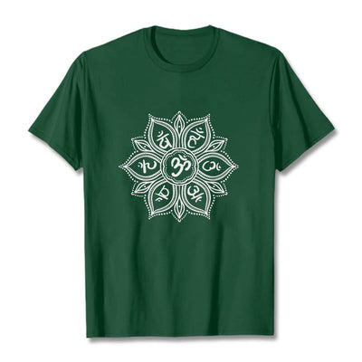 Buddha Stones Mandala Flower Om Mani Padme Hum Mantra Tee T-shirt