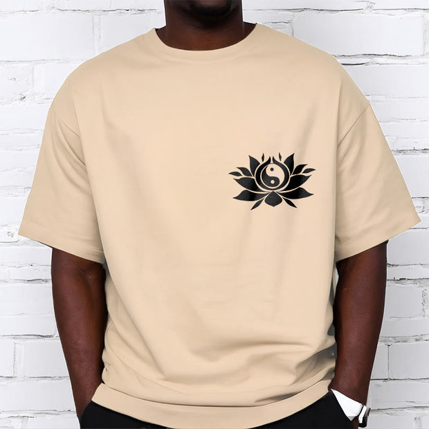 Buddha Stones Yin Yang Lotus Flower Design Tee T-shirt - image 14