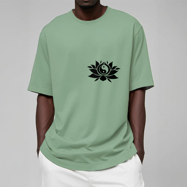 Buddha Stones Yin Yang Lotus Flower Design Tee T-shirt - image 16
