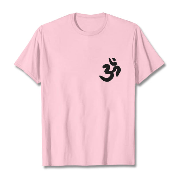 Buddha Stones Om Symbol Sanskrit Tee T-shirt - LightPink - 2XL - image 15
