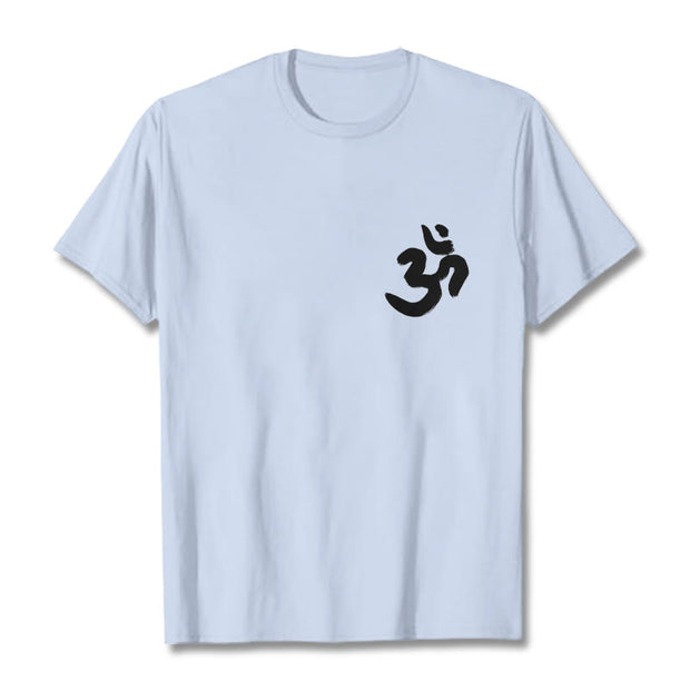 Buddha Stones Om Symbol Sanskrit Tee T-shirt - LightCyan - 2XL - image 14