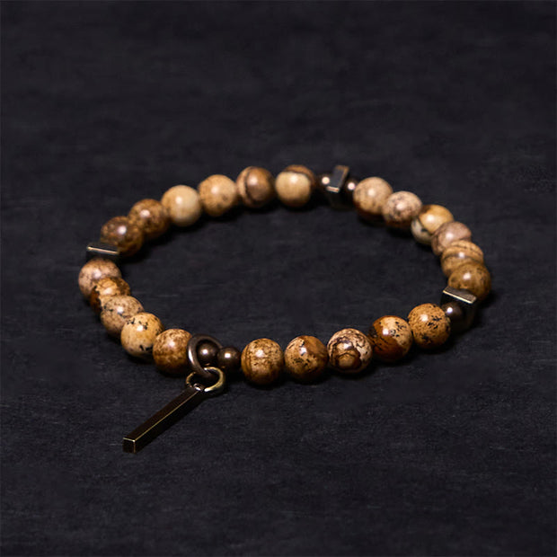 Buddha Stones Distressed Design Copper Luck Bracelet - 6.7in(17cm) - image 1