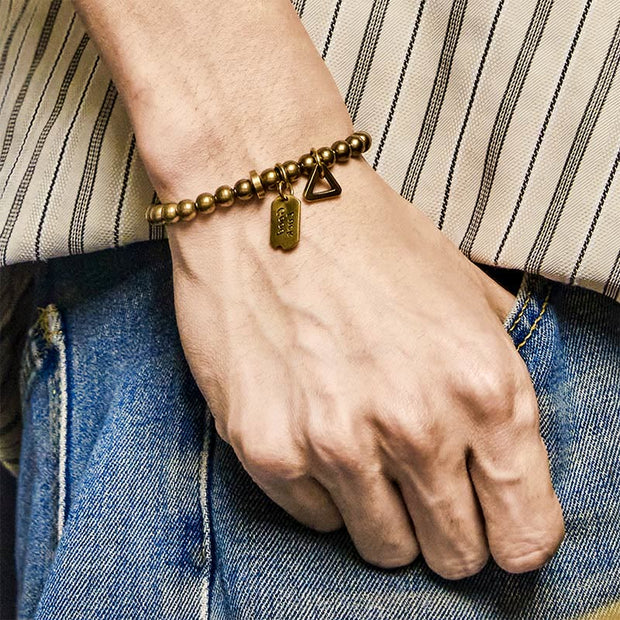 Buddha Stones "Wishing You Good Luck Always" Pure Copper Brass Bracelet Includes Gift Message Card - image 5