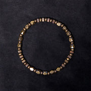 Buddha Stones Retro Distressed Irregular Design Copper Brass Luck Bracelet - image 2