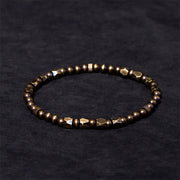 Buddha Stones Vintage Distressed Simple Design Copper Brass Beads Wealth Bracelet - 7.9-8.3in(20-21cm) - image 1
