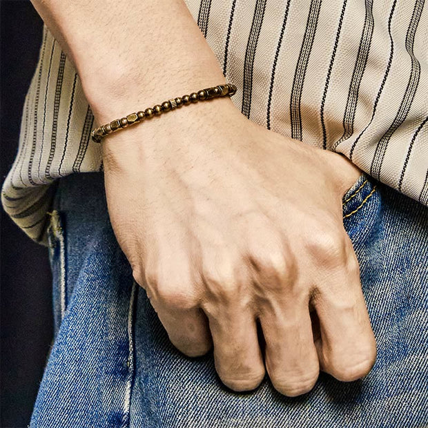 Buddha Stones "Wishing You Balance and Strength" Brass Beads Bracelet Includes Gift Message Card - image 8