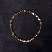 Buddha Stones Vintage Distressed Simple Design Copper Brass Beads Wealth Bracelet - image 2