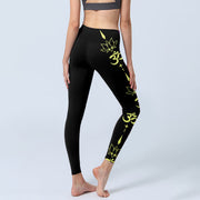 Buddha Stones Lotus Flower OM Symbol Print Gym Leggings Women's Yoga Pants - image 5