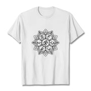 Buddha Stones Mandala Flower Om Mani Padme Hum Sanskrit Mantra Tee T-shirt - White - 2XL - image 1