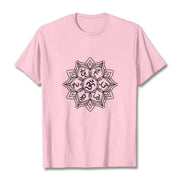 Buddha Stones Mandala Flower Om Mani Padme Hum Sanskrit Mantra Tee T-shirt - LightPink - 2XL - image 13