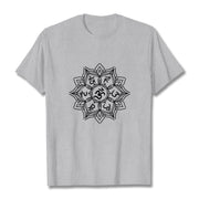 Buddha Stones Mandala Flower Om Mani Padme Hum Sanskrit Mantra Tee T-shirt - LightGrey - 2XL - image 20